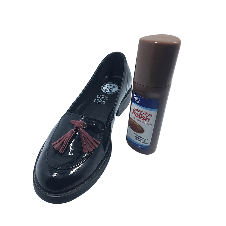 75ml Waterproof Shining Black Color Liquid Shoe Polish