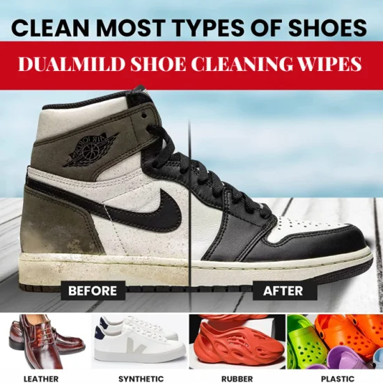Preparati a pulire le scarpe in pelle e le scarpe da ginnastica, confezione da 12 salviette umidificate